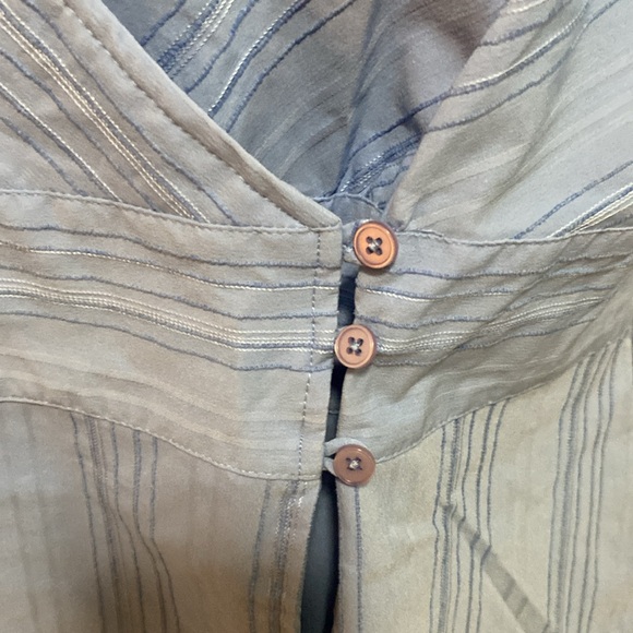 NWT Quizz Woman Stretch Blue wrap, textured stripe 3/4 sleeve top blouse 20 W - Picture 4 of 9